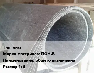 Паронит лист ПОН-Б общего назначения 5